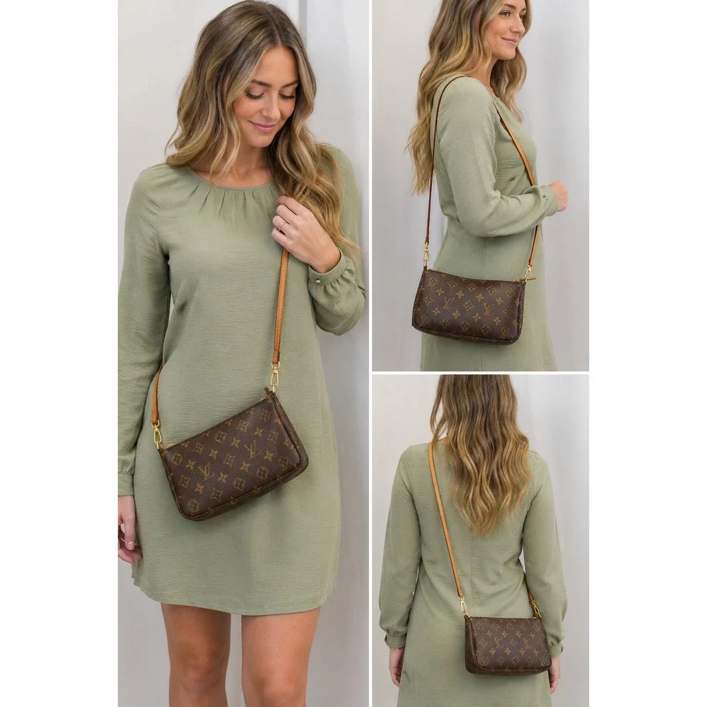 Pochette Accessories with COA crossbody strap and dust bag.